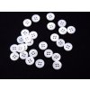 Knoflík bílý perleťový čtyřdírkový 16" 10mm košilový
