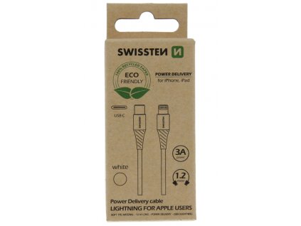 Swissten nabíjecí datový kabel USB-C/Lightning 1,2m (eko balení)