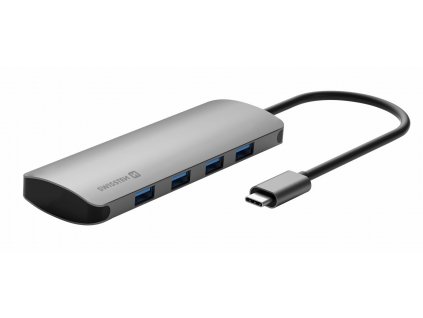 Swissten USB-C HUB 4v1 (4x USB 3.0) ALUMINIUM