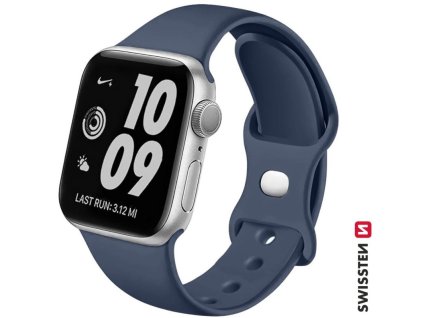 Swissten silikonový řemínek pro Apple Watch 38-40mm modrý