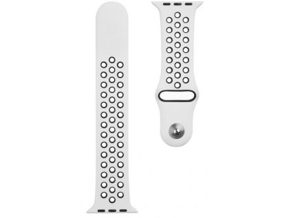 Tactical Double silikonový řemínek pro Apple Watch 1/2/3/4/5/6/7/8/SE 42/44/45mm Bílá/Černá