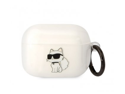 Karl Lagerfeld 3D Logo NFT Choupette TPU Pouzdro pro Airpods Pro White