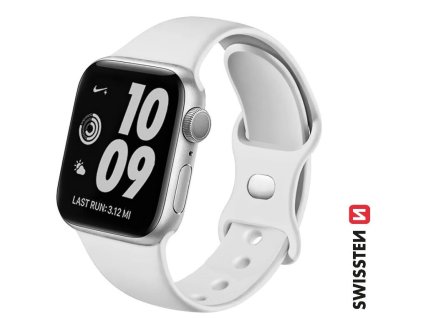 Swissten silikonový řemínek pro Apple Watch 42-44mm bílý