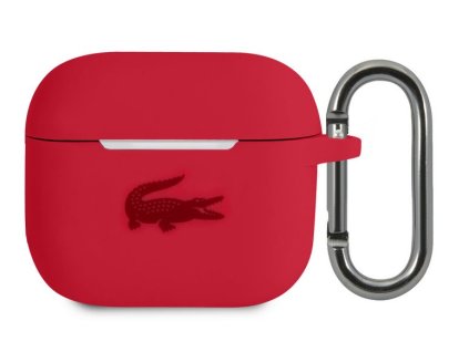 Lacoste Liquid Silicone Glossy Printing Logo Pouzdro pro Airpods 3 Red