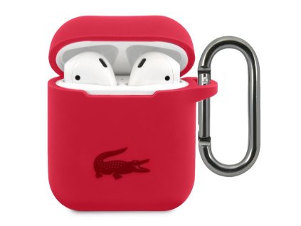 Lacoste Liquid Silicone Glossy Printing Logo Pouzdro pro Airpods 1/2 Red