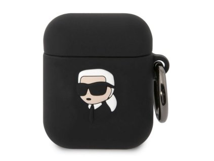 Karl Lagerfeld 3D Logo NFT Karl Head Silikonové Pouzdro pro Airpods 1/2 Black