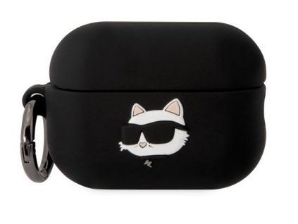 Karl Lagerfeld 3D Logo NFT Choupette Head Silikonové Pouzdro pro Airpods Pro 2 Black