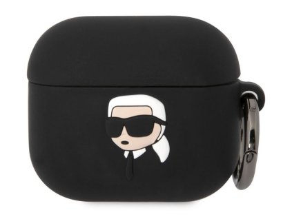 Karl Lagerfeld 3D Logo NFT Karl Head Silikonové Pouzdro pro Airpods 3 Black