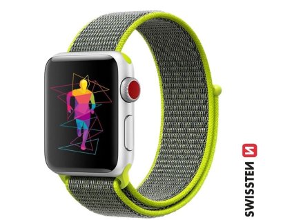 Swissten řemínek pro Apple Watch Nylonový 38/40/41mm zářivě zelený