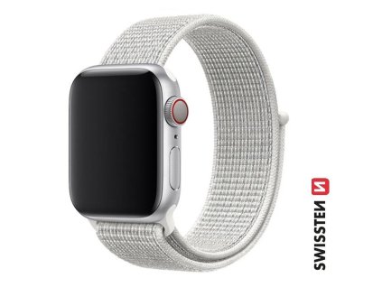 Swissten řemínek pro Apple Watch Nylonový 38/40/41mm bílo-šedý