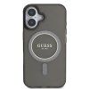 Guess IML Glitter Ring MagSafe Zadní Kryt pro iPhone 16 Black