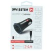 Swissten CL adaptér do zapalování 2,4A POWER 2x USB + Lightning kabel