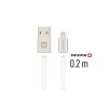 Swissten datový kabel Textile USB/Lightning 0.2m stříbrný