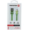 Swissten datový kabel Textile USB/Lightning 2m zelený