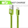 Swissten datový kabel Textile USB/Lightning 2m zelený