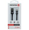 Swissten datový kabel Textile USB/Lightning 2m černý