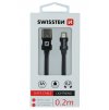 Swissten datový kabel Textile USB/Lightning 0.2m černý
