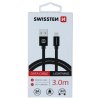 Swissten datový kabel Textile USB/Lightning 3m černý