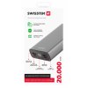 Swissten hliníková powerbanka 20000 mAh 20W Power Delivery šedá