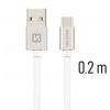 Swissten textilní datový kabel USB/USB-C 0.2m bílý