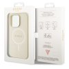 Guess PU Saffiano MagSafe Zadní Kryt pro iPhone 15 Pro Max Beige