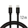 Swissten datový kabel textilní USB-C/USB-C 1.2m, černý