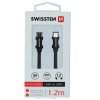 Swissten datový kabel textilní USB-C/USB-C 1.2m, černý