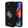 Guess PU Perforated 4G Glitter Metal Logo Zadní Kryt pro iPhone 15 Black