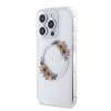 Guess PC/TPU Flowers Ring Glossy Logo MagSafe Zadní Kryt pro iPhone 15 Pro Transparent