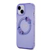 Guess PC/TPU Flowers Ring Glossy Logo MagSafe Zadní Kryt pro iPhone 15 Purple