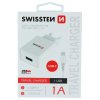 Swissten síťový adaptér Smart IC 1x USB 1A Power + datový kabel USB/C 1,2m bílý