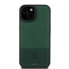 U.S. Polo PU Leather Mesh Pattern Double Horse Zadní Kryt pro iPhone 15 Green