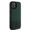 U.S. Polo PU Leather Mesh Pattern Double Horse Zadní Kryt pro iPhone 15 Green