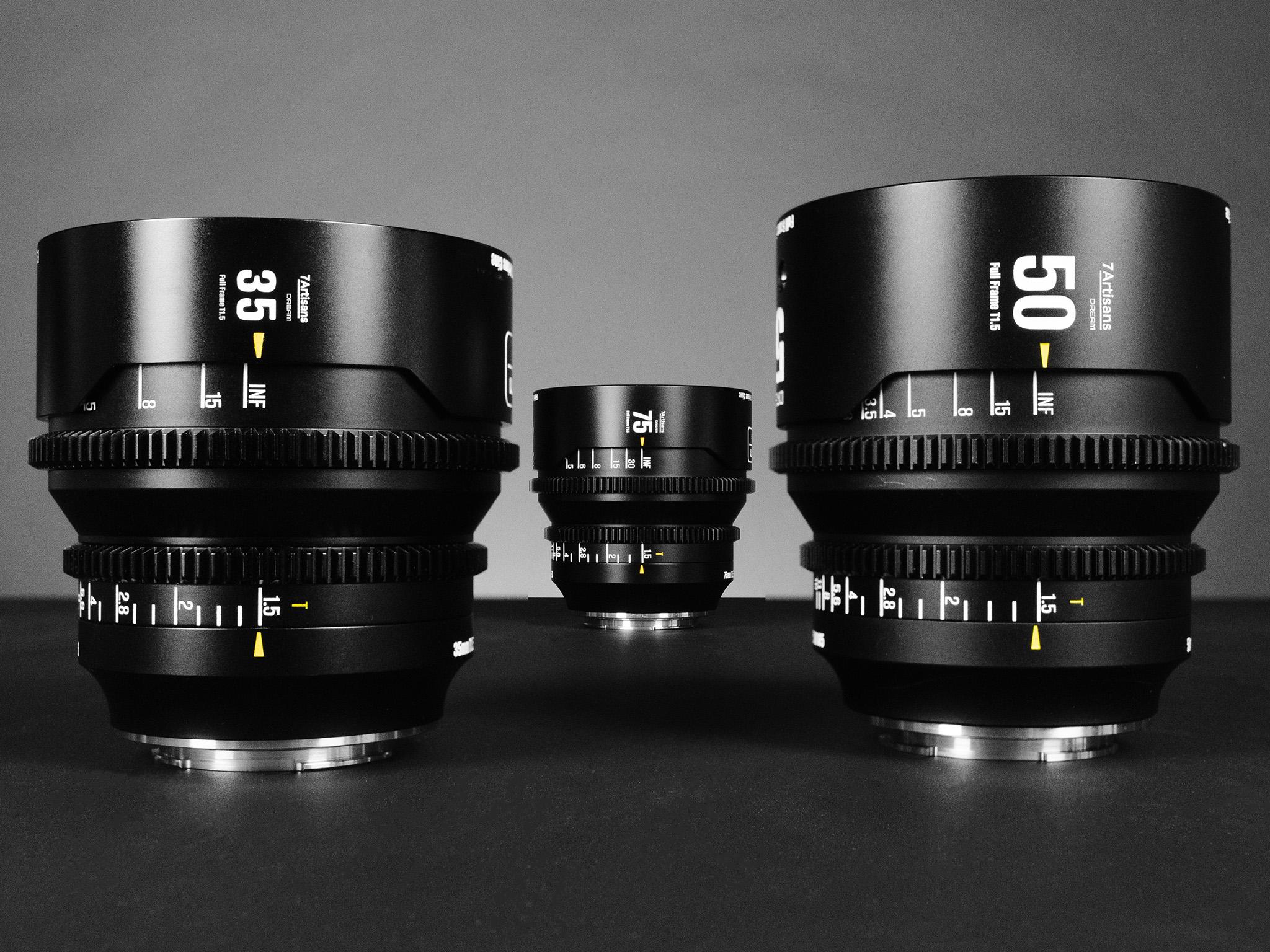Filmové objektivy 7Artisans DREAM Series 35 mm, 50 mm a 75 mm
