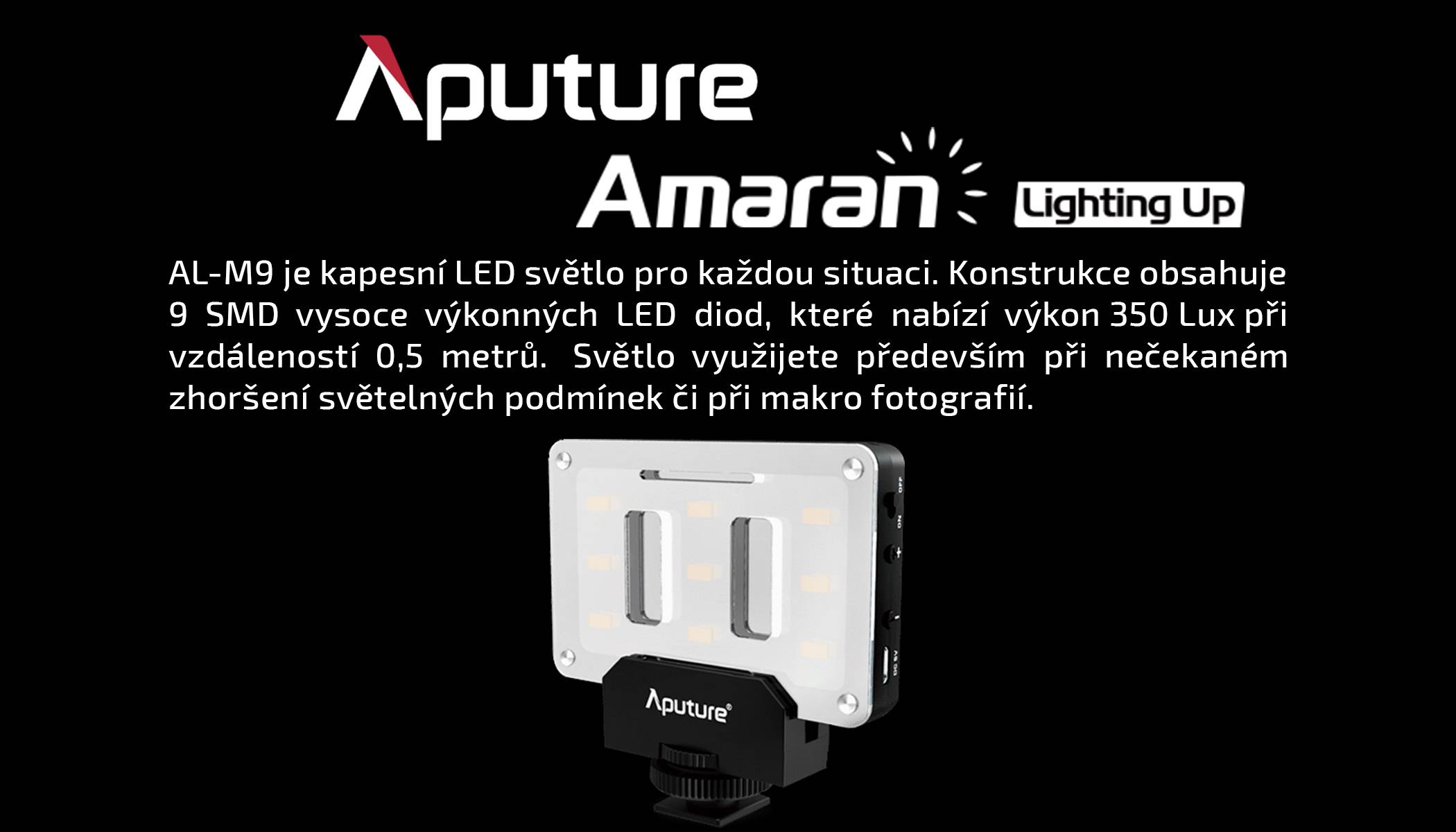 film-technika-aputure-amaran-al-m9-opravdu-malé-kamerové-led-světlo