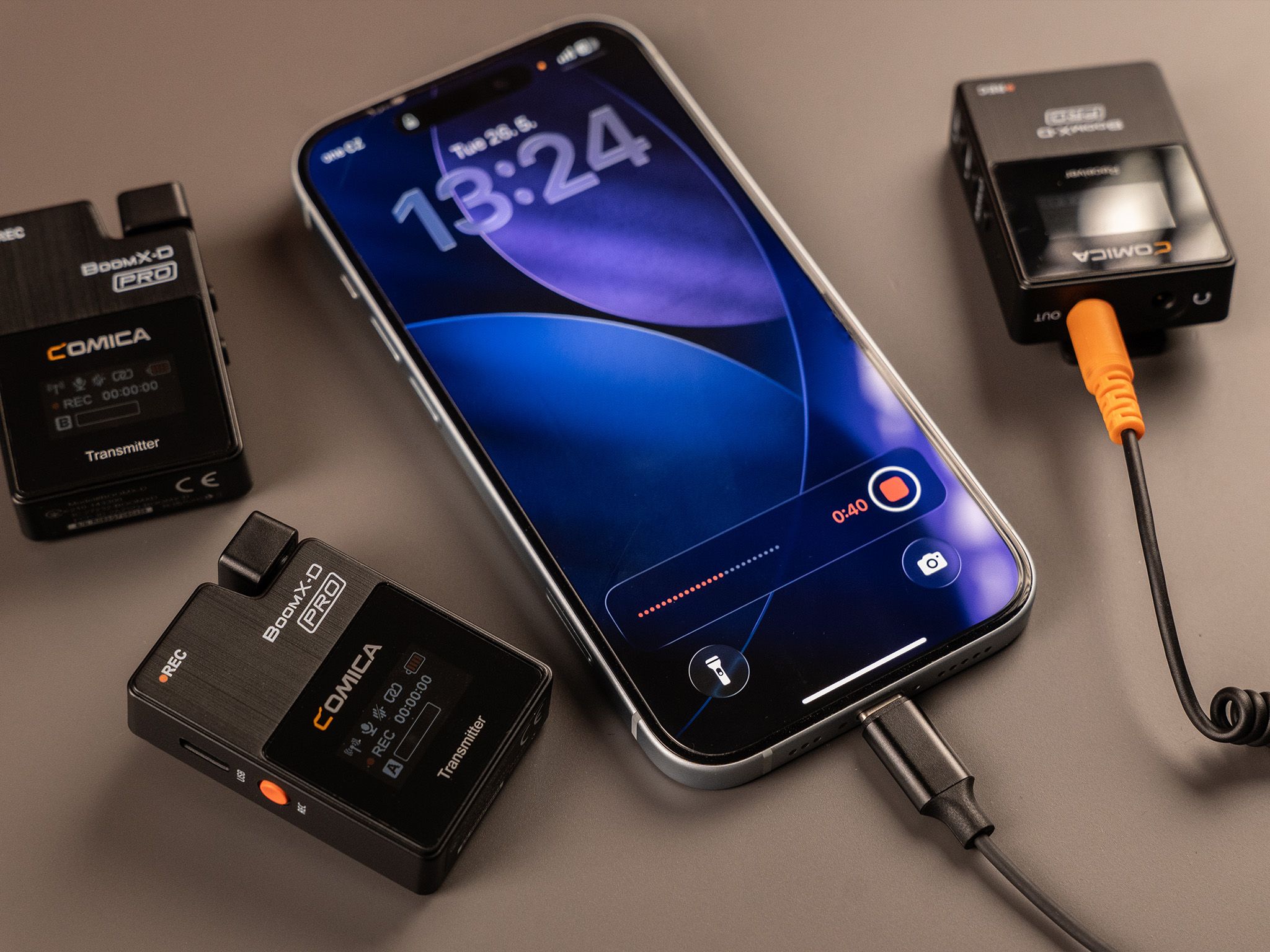 Comica BoomX-D PRO D2 připojení k iPhonu