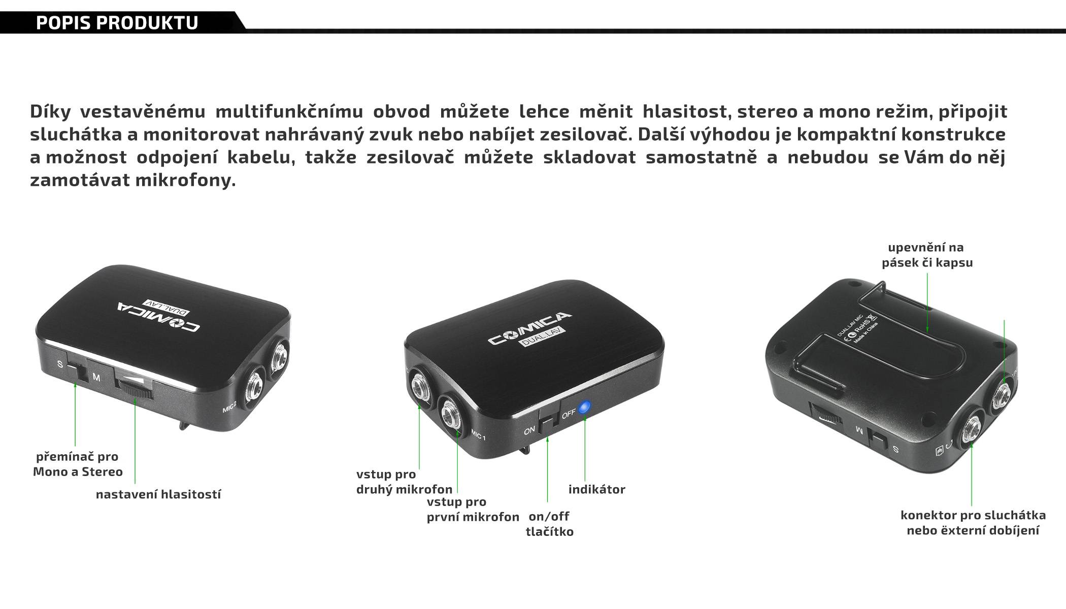 film-technika-comiaca-audio-dual-lav-03-sada-dvou-klopových-mikrofonu-a-zesilovače-popis-produktu