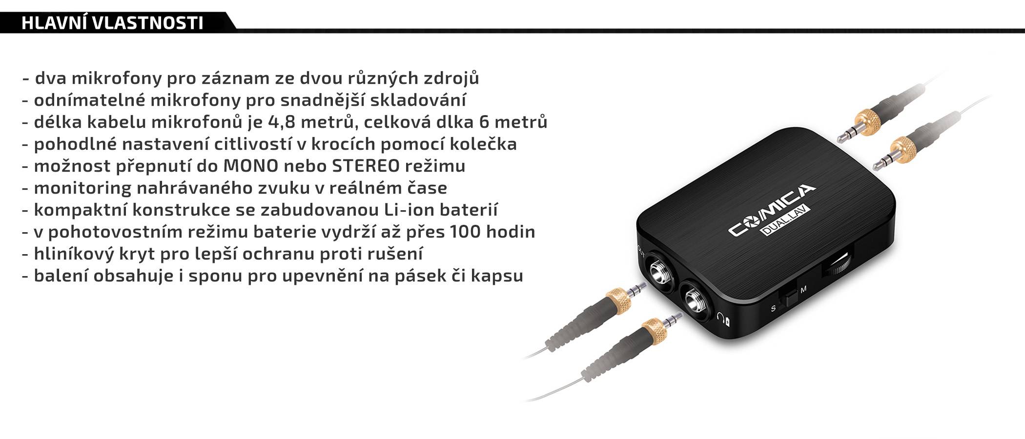 film-technika-comiaca-audio-dual-lav-03-sada-dvou-klopových-mikrofonu-a-zesilovače-vlastnosti