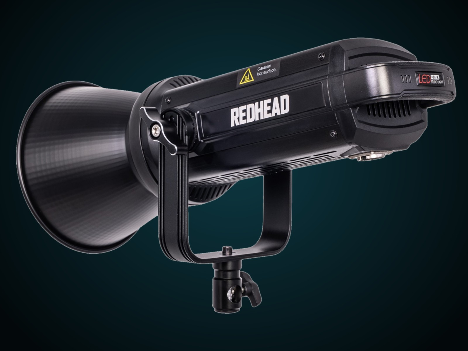 Světlo Redhead DX-3500 z boku s reflektorem a třmenem