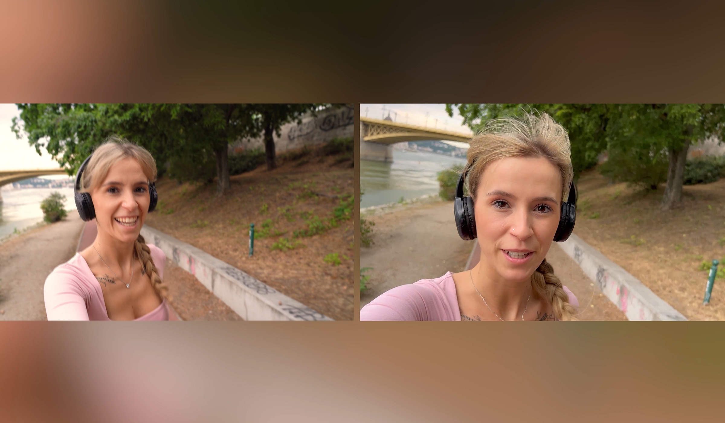Srovnávací ukázka stabilizace při pohybu