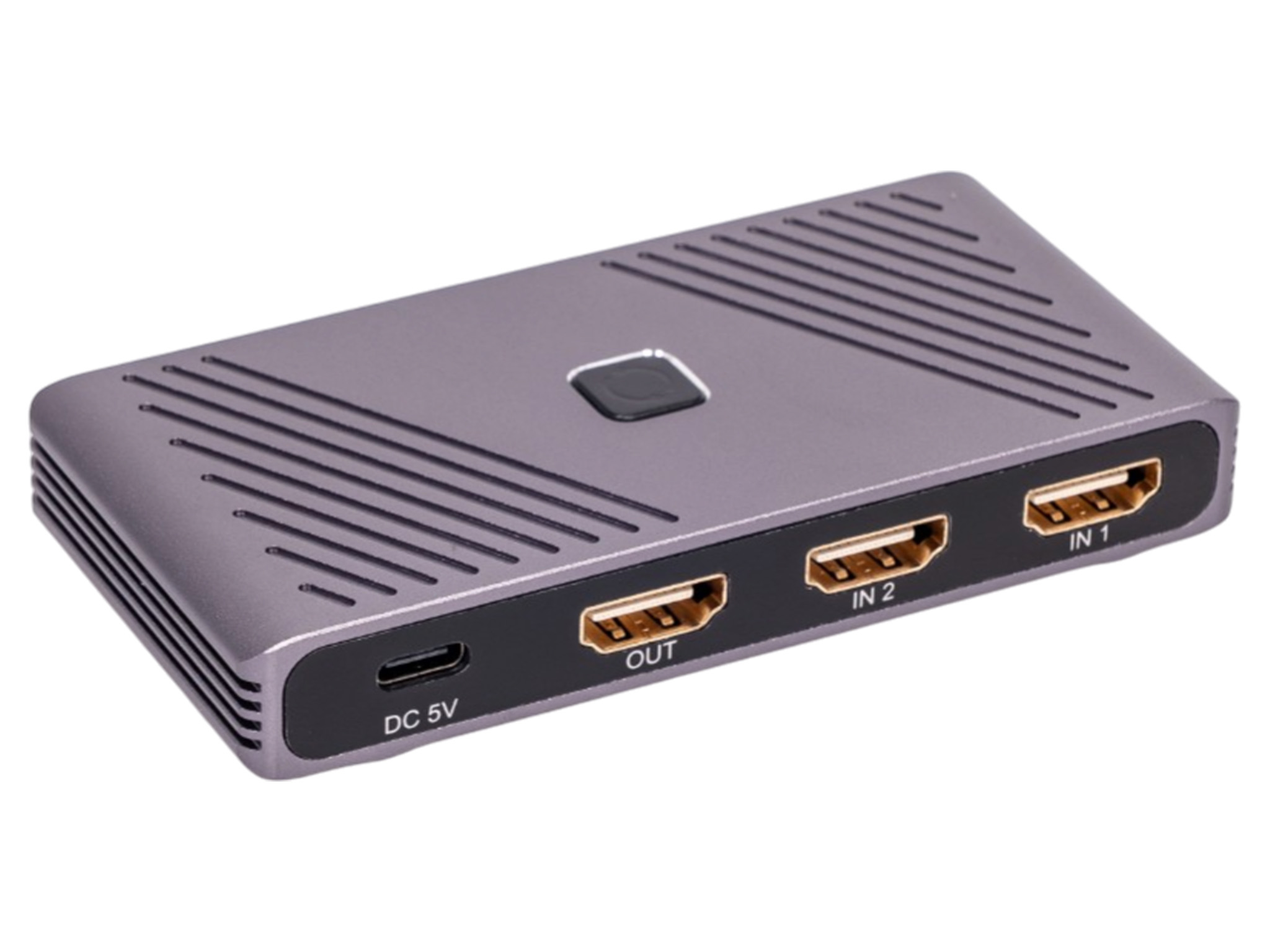 HDMI porty OUT, IN 2, IN 1 a napájecí konektor DC 5V na přepínači S21