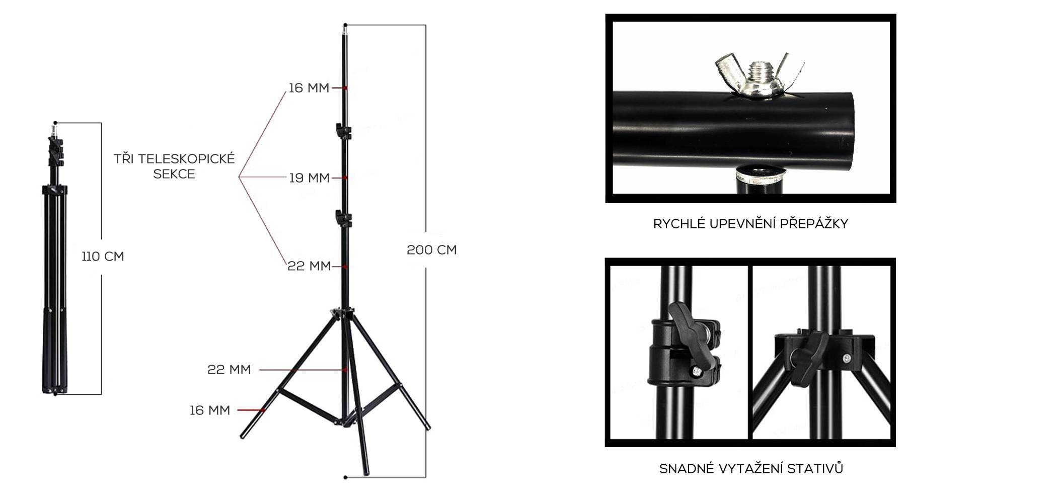 film-technika-konstrukce-pro-upevnění-foto-pozadí-low