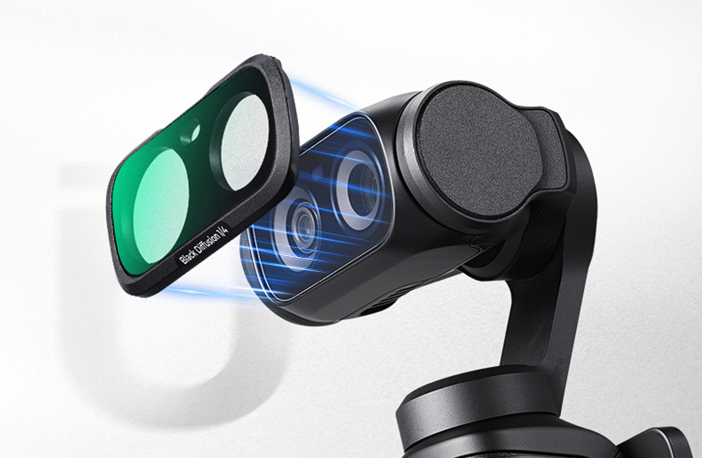 Magnetické nasazení filtru K&F Concept Black Diffusion 1/4 na Insta360 Luna Ultra