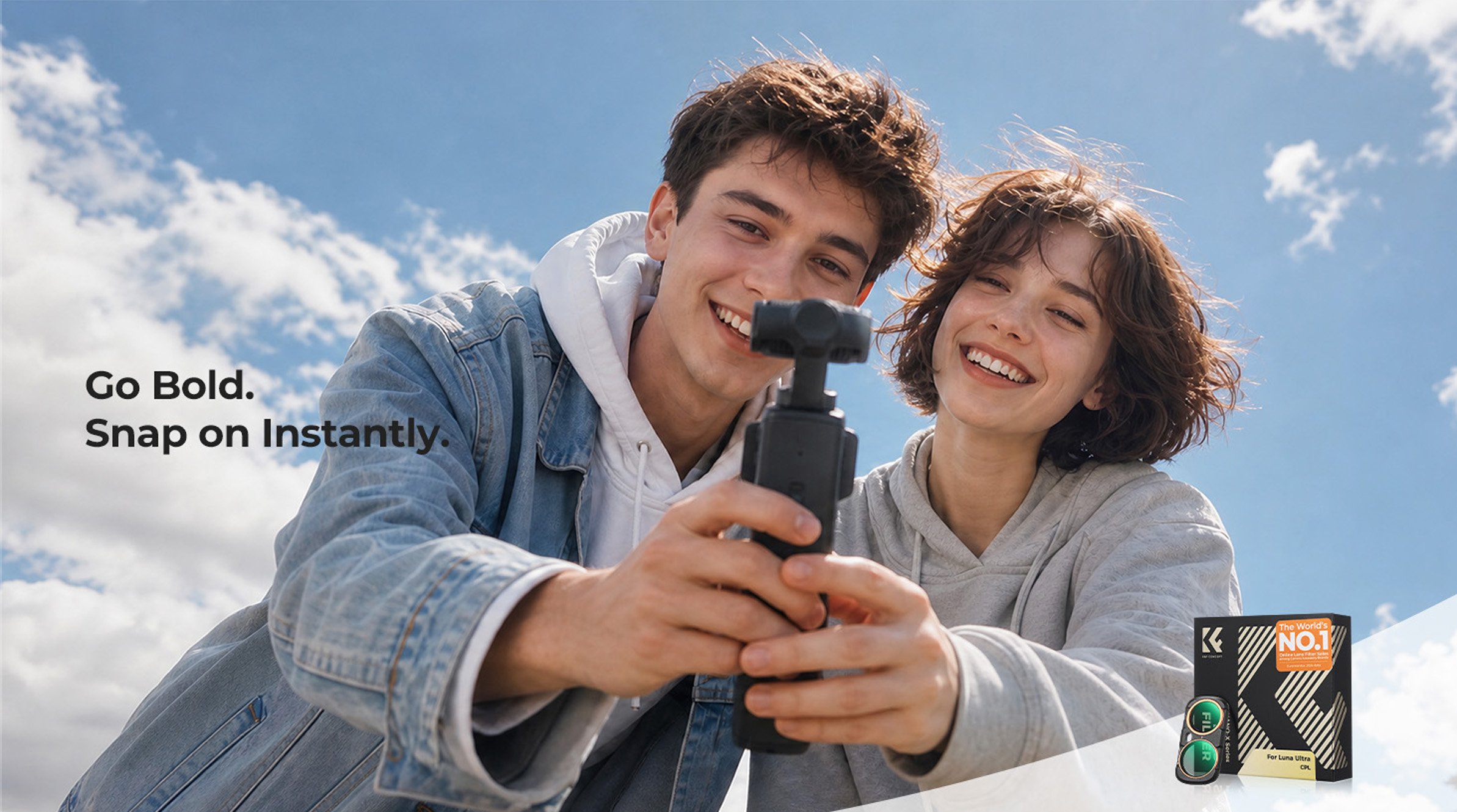 CPL filtry K&F Concept pro Insta360 Luna Ultra při natáčení na cestách