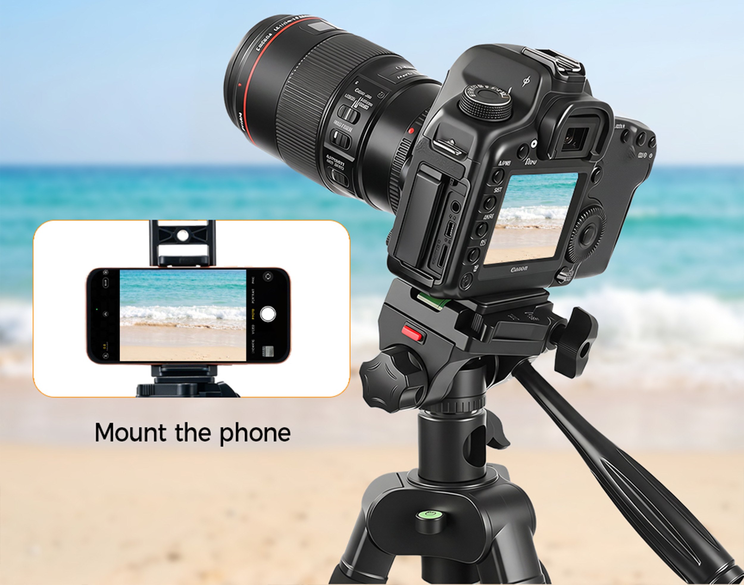 Uchycení fotoaparátu a smartphonu na hlavě BV07 stativu K&F Concept