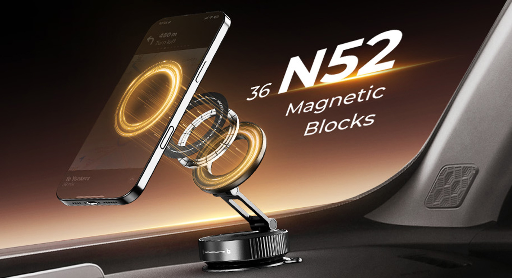 Princip magnetického uchycení smartphonu pomocí magnetů N52