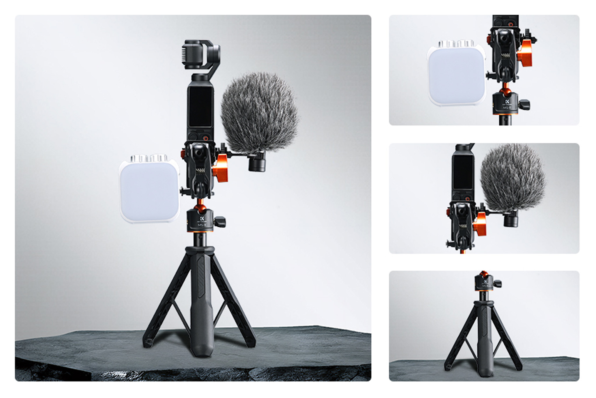 DJI Osmo Pocket s mikrofonem a LED světlem