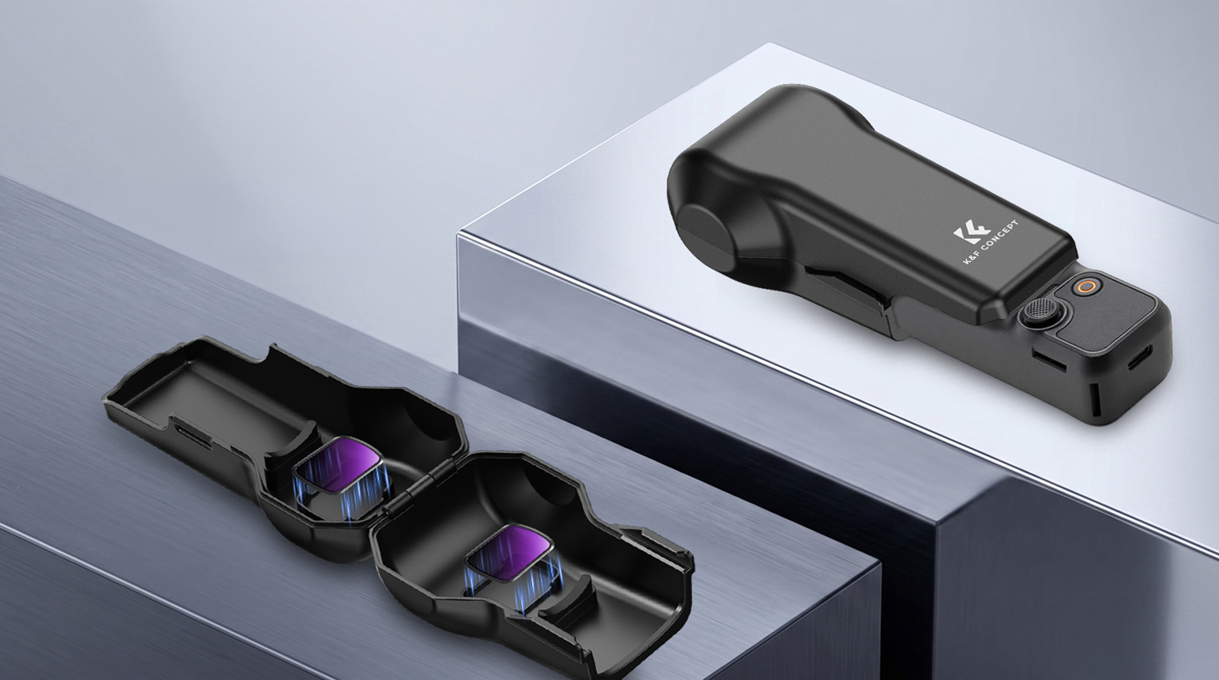 Pevné ochranné pouzdro K&F Concept pro DJI Osmo Pocket 4 a Pocket 3 s úložným prostorem pro filtry
