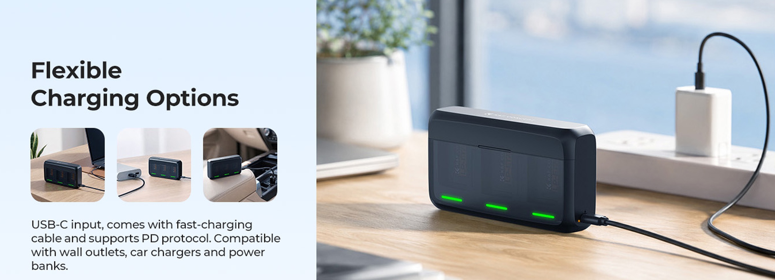 Možnosti USB-C nabíjení pouzdra K&F Concept