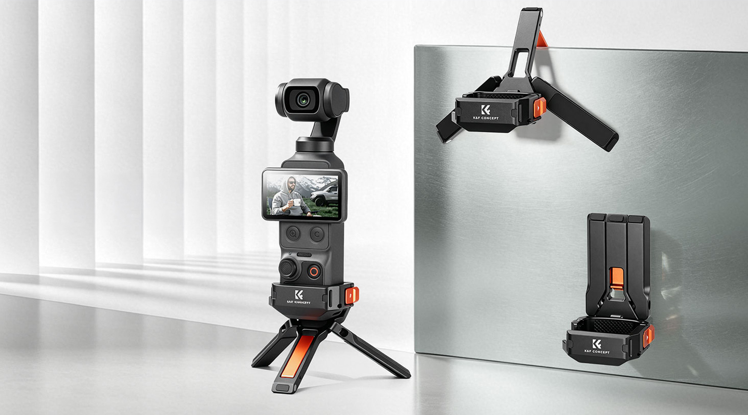 K&F Concept PP63 se skládacím ministativem a magnetickým uchycením pro DJI Osmo Pocket 4 a 3